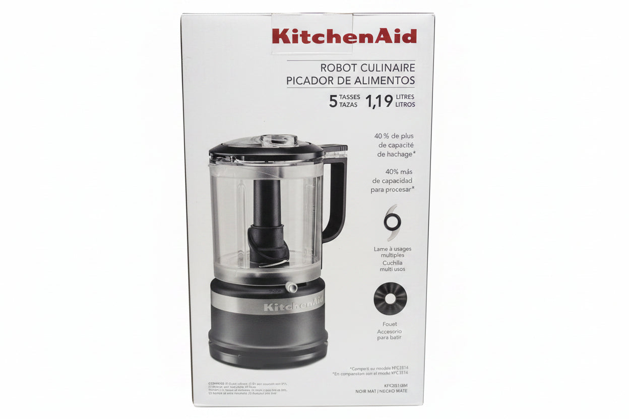 KitchenAid 5-cup matte black food chopper retail package