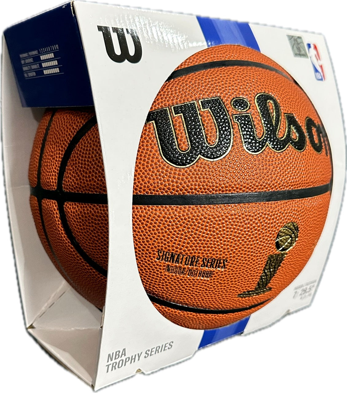 Wilson NBA Trophy Series basketball package angle