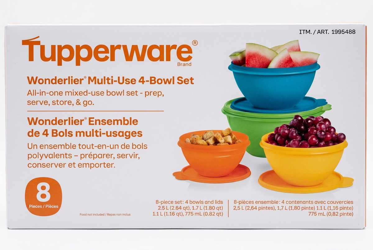 Tupperware Wonderlier four-bowl set package front